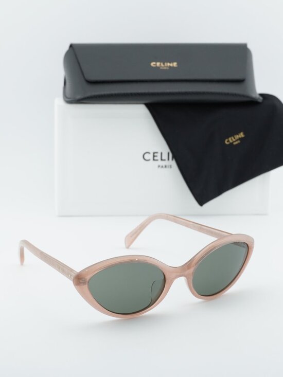 Celine CL40264U 74N Cat Eye Sunglasses - Pink Glitter/Green main image 8